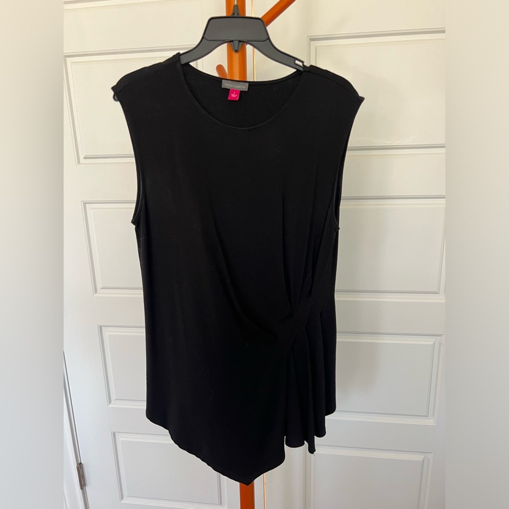 Vince Camuto black knit sleeveless top.